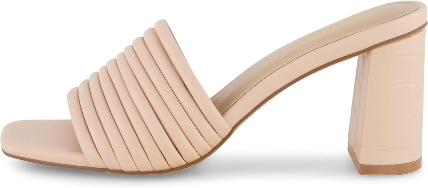 CUSHIONAIRE Women's Irma Strappy Block Heel Sandal +Memory Foam