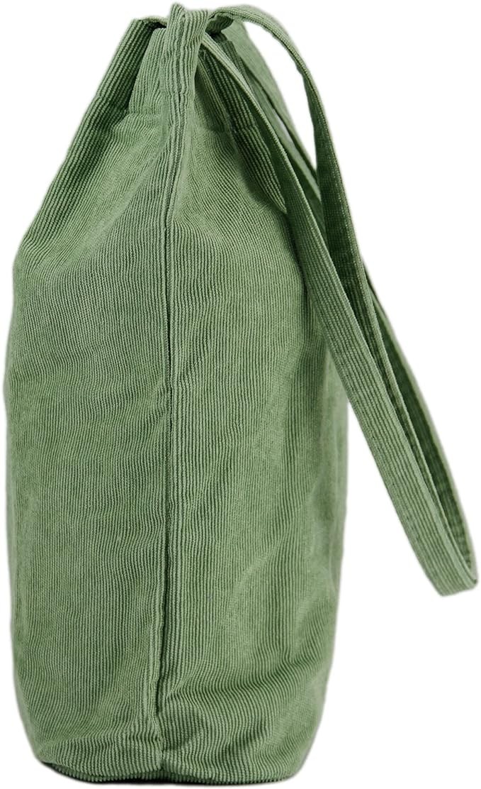 TOPASION Corduroy Tote Bag Cute Tote Bags for Women Shoulder Bag with Inner Pocket for Work Beach Travel and Shopping Grocery