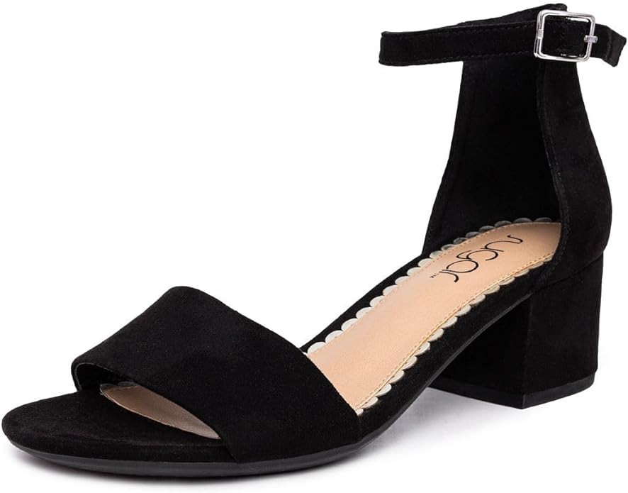 Sugar Women's Low Two Piece Block Heel Dress Shoe Ladies Ankle Strap Pump Sandal -Noelle